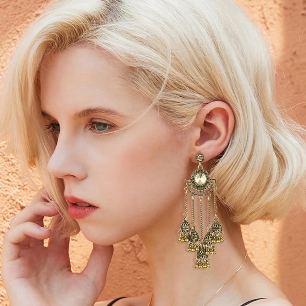 🔥GORGEOUS LONG TASSEL TRADITIONAL GYPSY EARRINGS🔥
